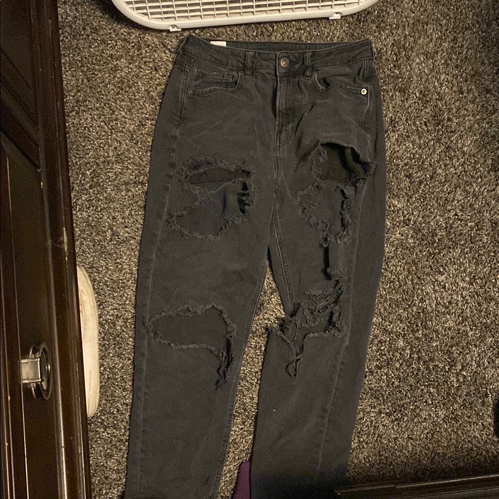 Distressed Black Jeans